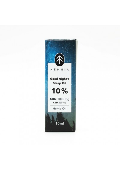 Good Night´s Sleep Hemp Oil 10%, 1000 mg CBN, 250 mg CBD, 10 ml - Hemnia
