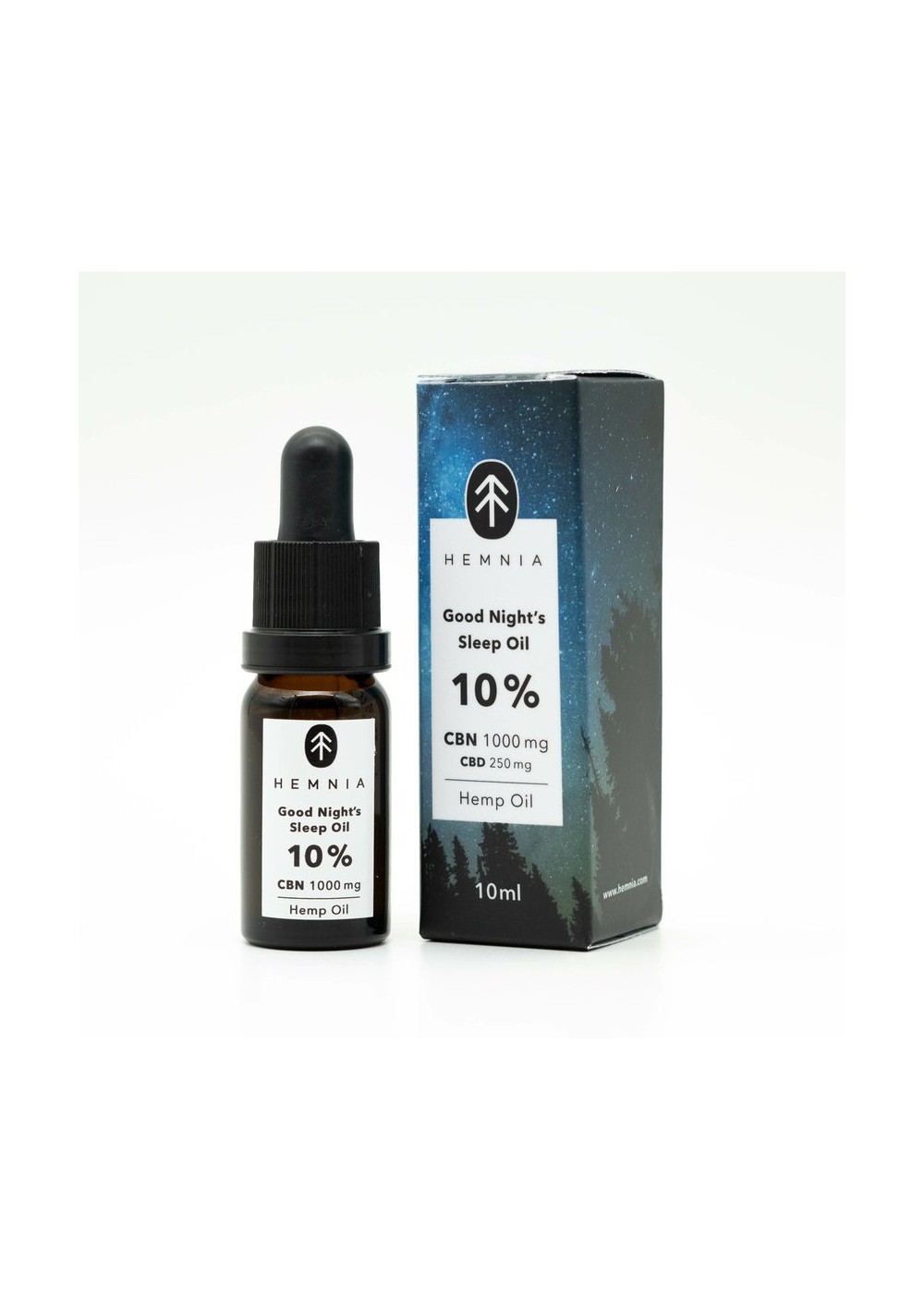 Good Night´s Sleep Hemp Oil 10%, 1000 mg CBN, 250 mg CBD, 10 ml - Hemnia