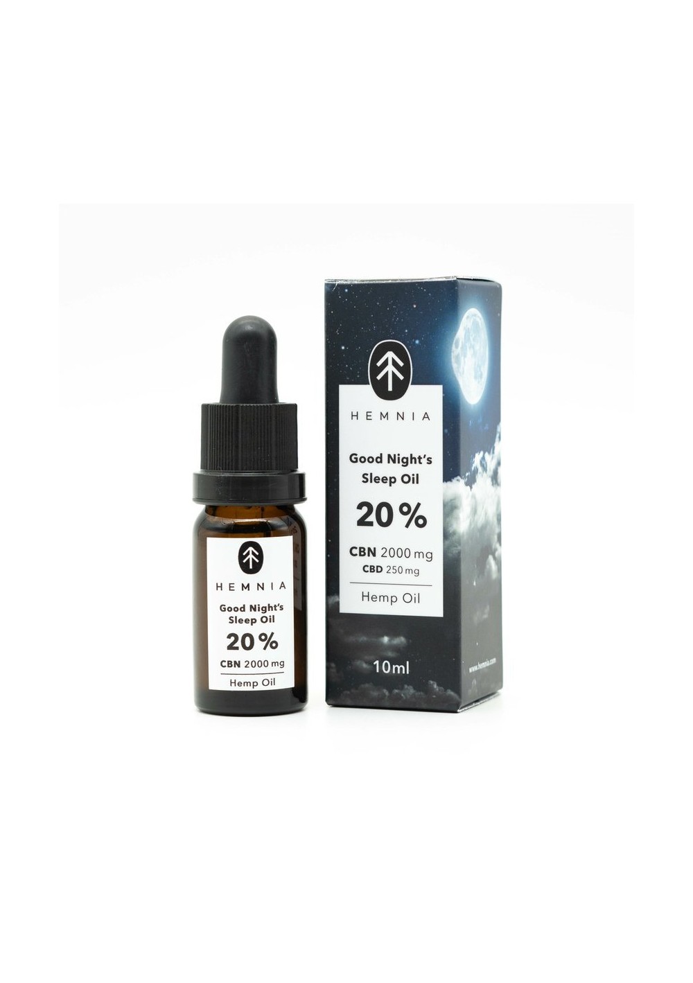 Good Night Olio di Canapa per Dormire 20%, 2000 mg CBN, 250 mg CBD, 10 ml - Hemnia