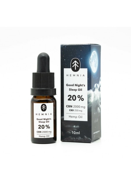 Good Night Olio di Canapa per Dormire 20%, 2000 mg CBN, 250 mg CBD, 10 ml - Hemnia