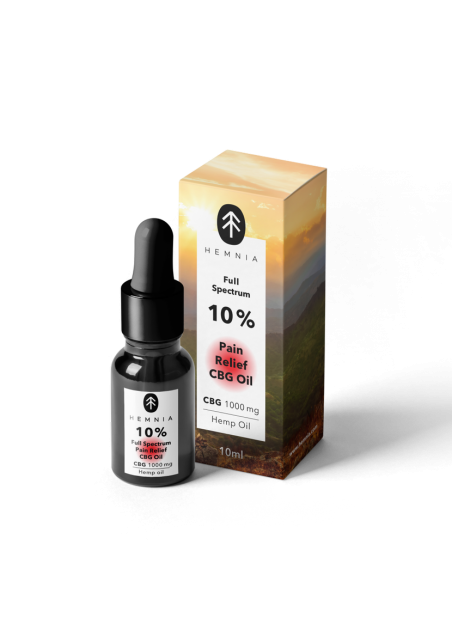 Olio CBG Antidolorifico a Spettro Completo 10%, 1000 mg CBG, 5% CBD, 10 ml - Hemnia