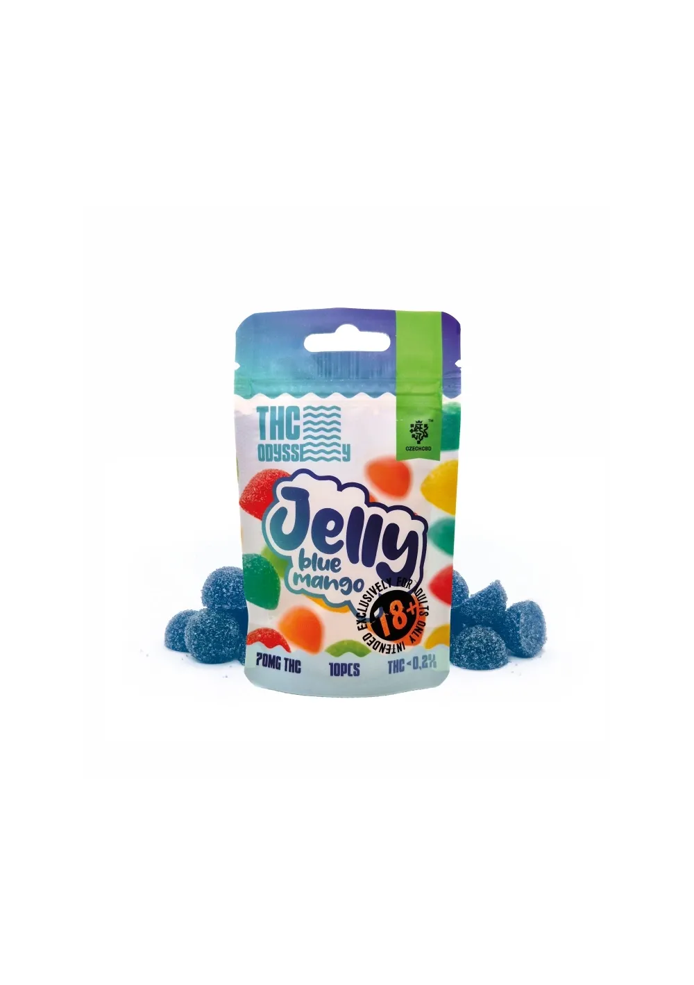 THC Odyssey Jelly - Blue Mango, 70mg THC, Gummies 10pcs - Czech CBD
