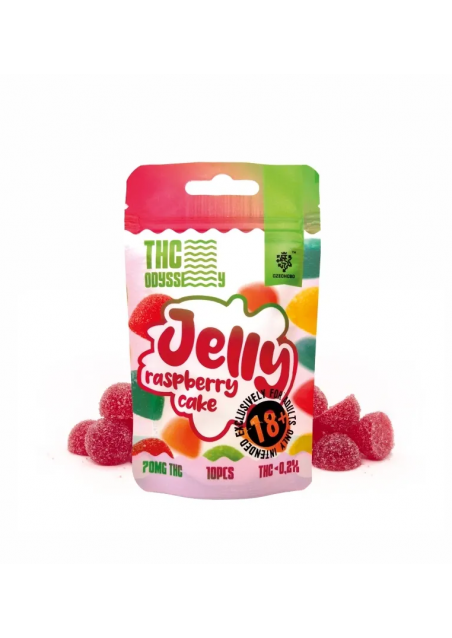 THC Odyssey Jelly - Torta di Lamponi, 70mg THC, Gommose 10pcs - Czech CBD
