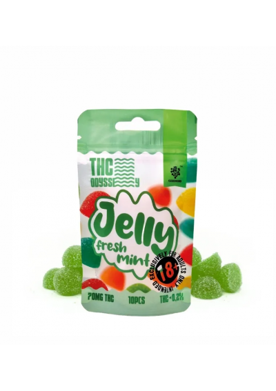 THC Odyssey Jelly - Fresh Mint, 70mg THC, Gummies 10pcs - Czech CBD