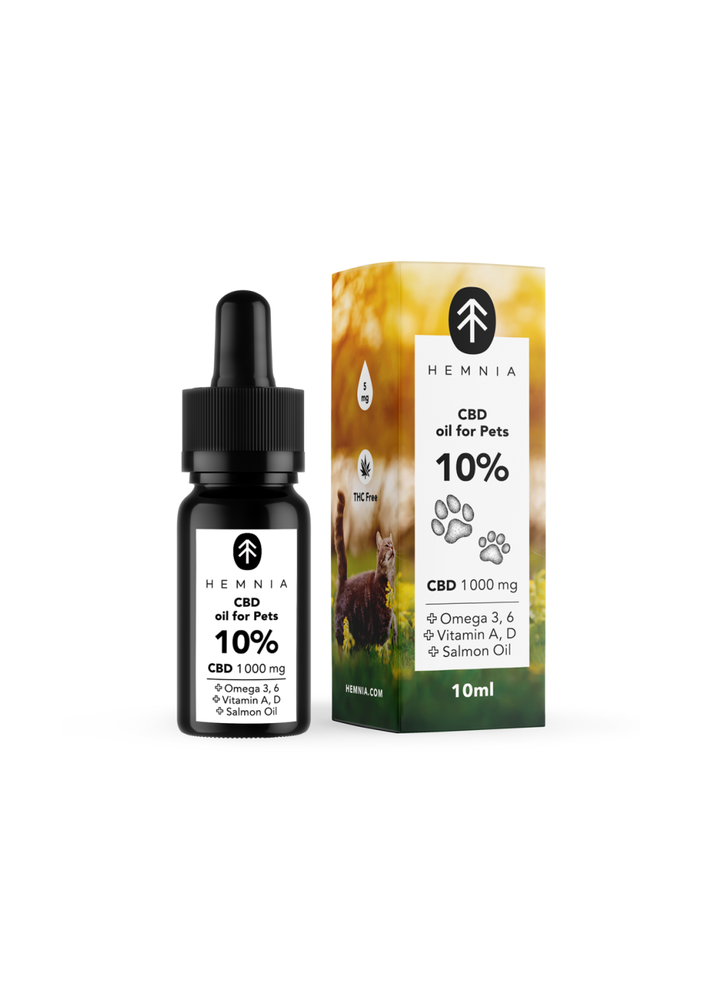 'Hemnia CBD in Olio di Salmone per Animali 10%