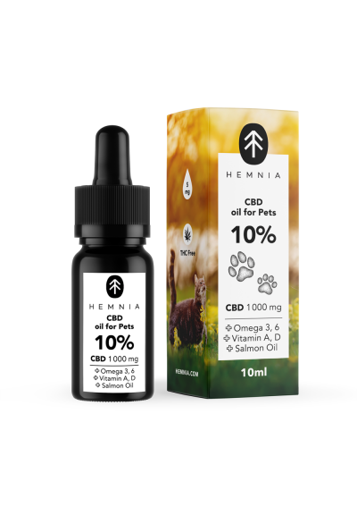 CBD in Salmon oil for Cats 10%, 1000 mg, 10 ml - CBD for Pets - Hemnia