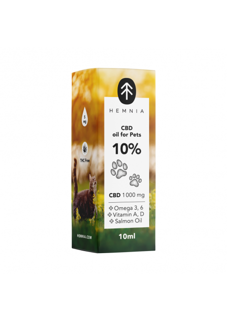 CBD in Salmon oil for Cats 10%, 1000 mg, 10 ml - CBD for Pets - Hemnia