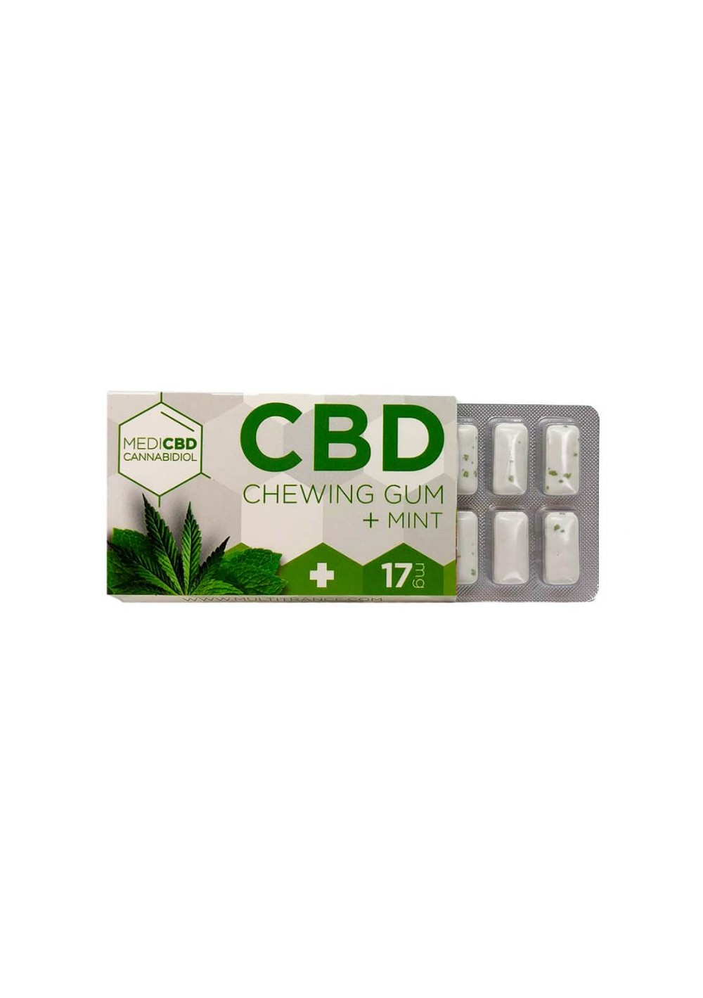 MediCBD - Chewing Gums Cannabis and Mint 17mg CBD, no THC