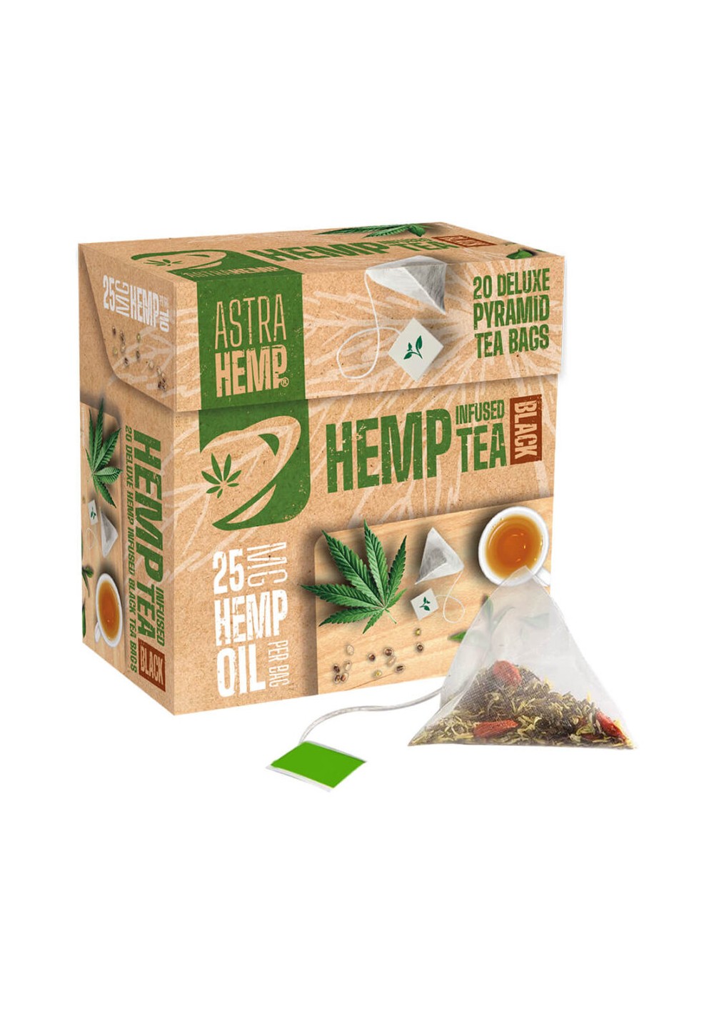 Astra Hemp Tè Nero alla Cannabis con 25mg Olio di Canapa