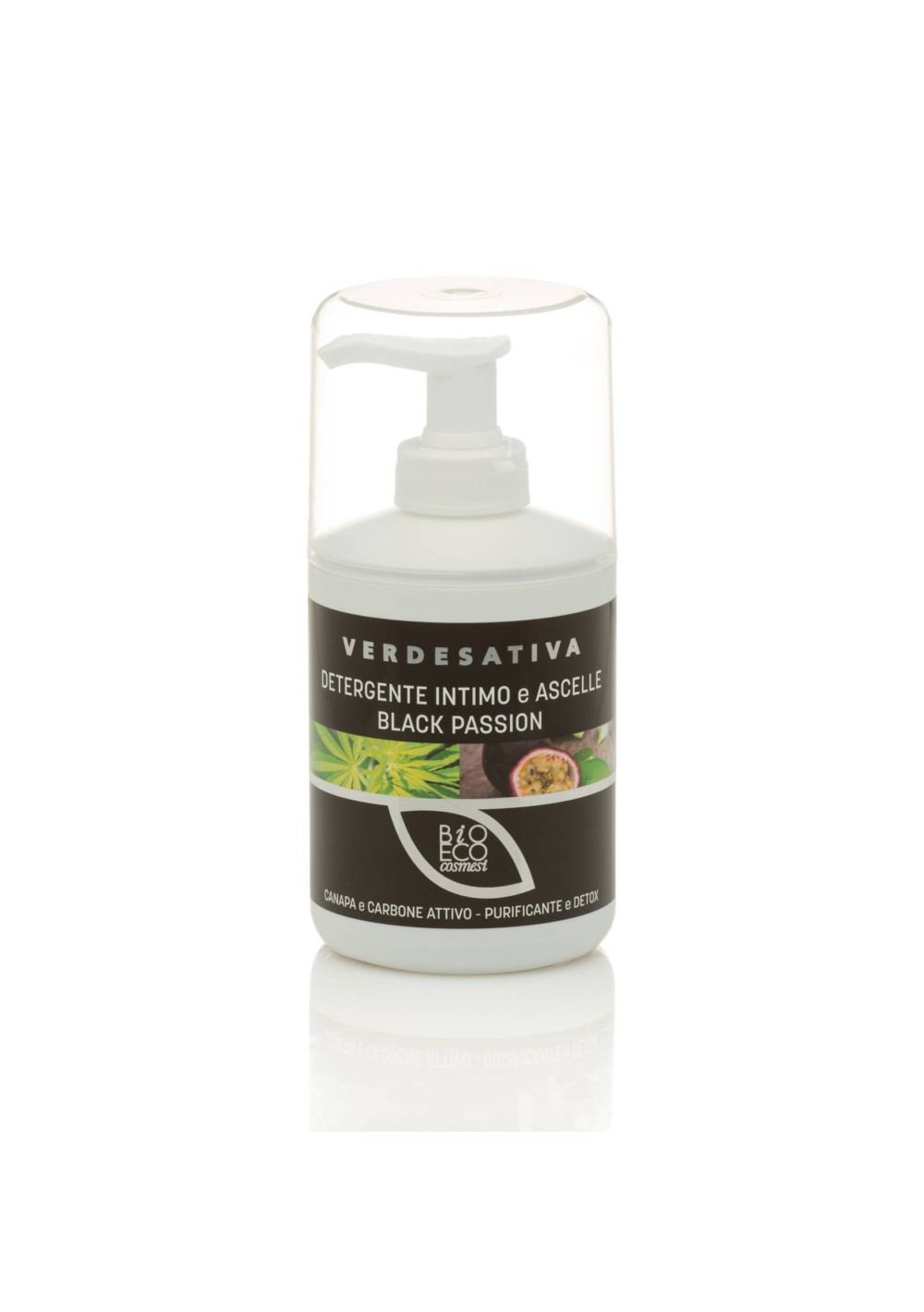 Detergente intimo e ascelle Black Passion, Canapa e carbone attivo – 250 ml - Verdesativa