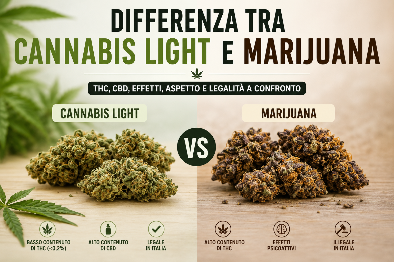 Differenza tra Cannabis Light e Marijuana