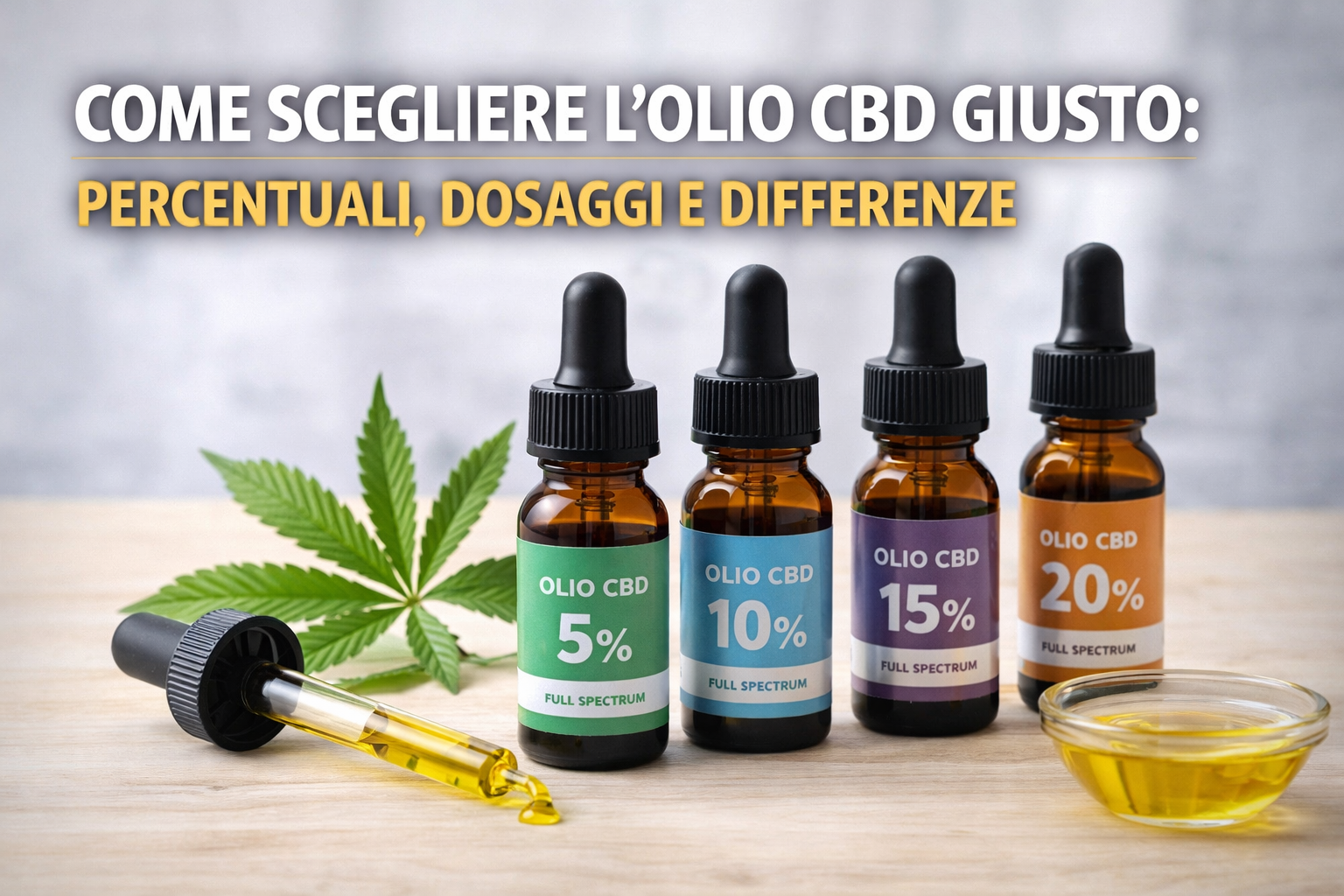 Come scegliere l’Olio CBD giusto: percentuali, dosaggi e differenze